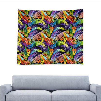 Colorful Leaves Tropical Pattern Print Tapestry