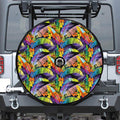 Colorful Leaves Tropical Pattern Print Tire Cover With Camera Hole