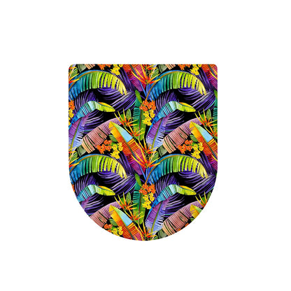 Colorful Leaves Tropical Pattern Print Toilet Lid Cover