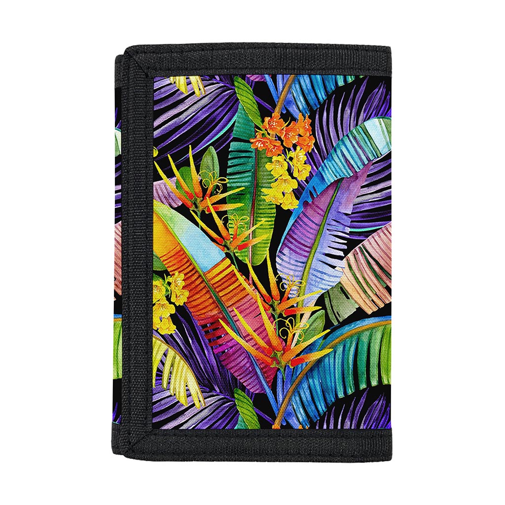 Colorful Leaves Tropical Pattern Print Trifold Wallet