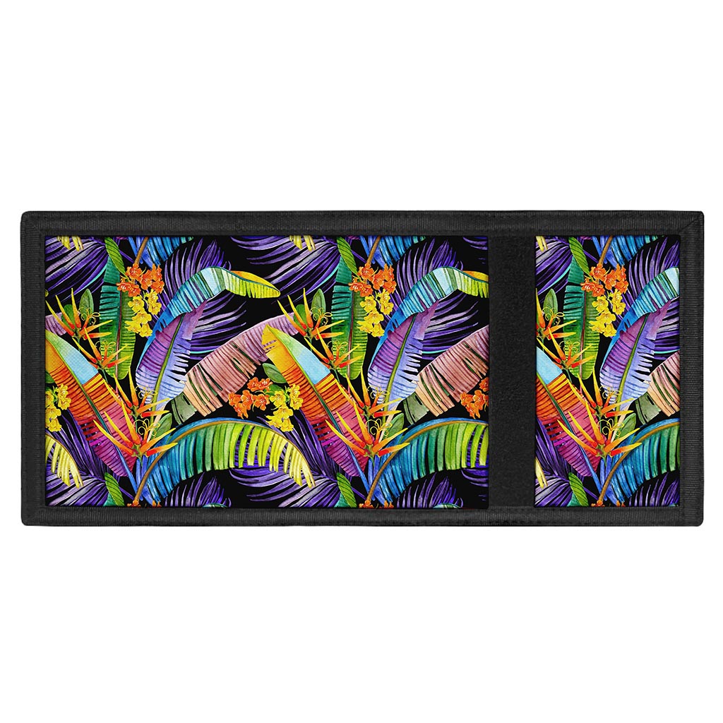 Colorful Leaves Tropical Pattern Print Trifold Wallet