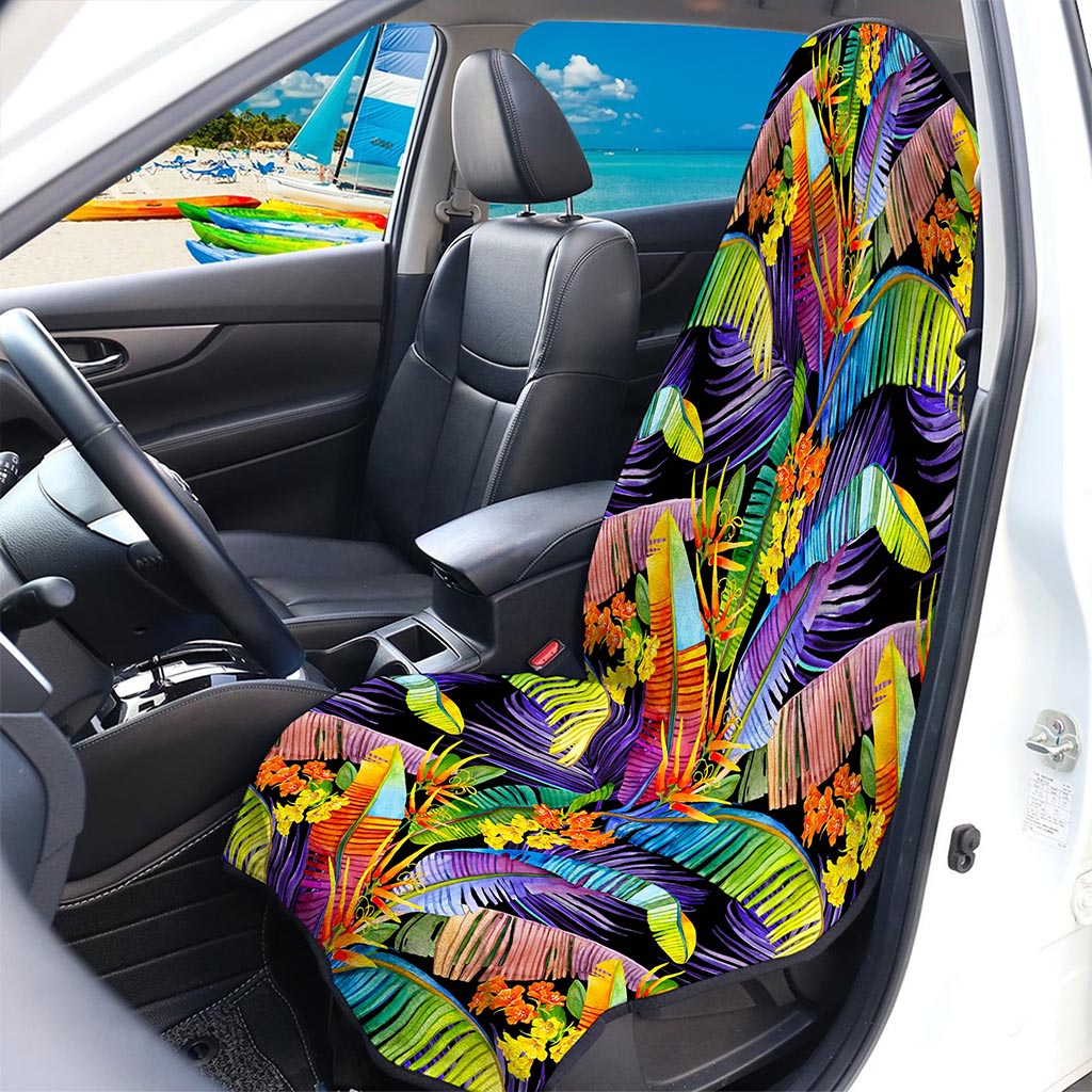 Colorful Leaves Tropical Pattern Print Waterproof Car Seat Cover