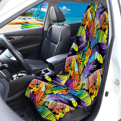 Colorful Leaves Tropical Pattern Print Waterproof Car Seat Cover