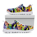 Colorful Leaves Tropical Pattern Print White Running Shoes