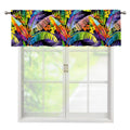 Colorful Leaves Tropical Pattern Print Window Valance