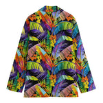 Colorful Leaves Tropical Pattern Print Women's Blazer