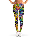 Colorful Leaves Tropical Pattern Print Women's Leggings