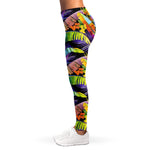 Colorful Leaves Tropical Pattern Print Women's Leggings