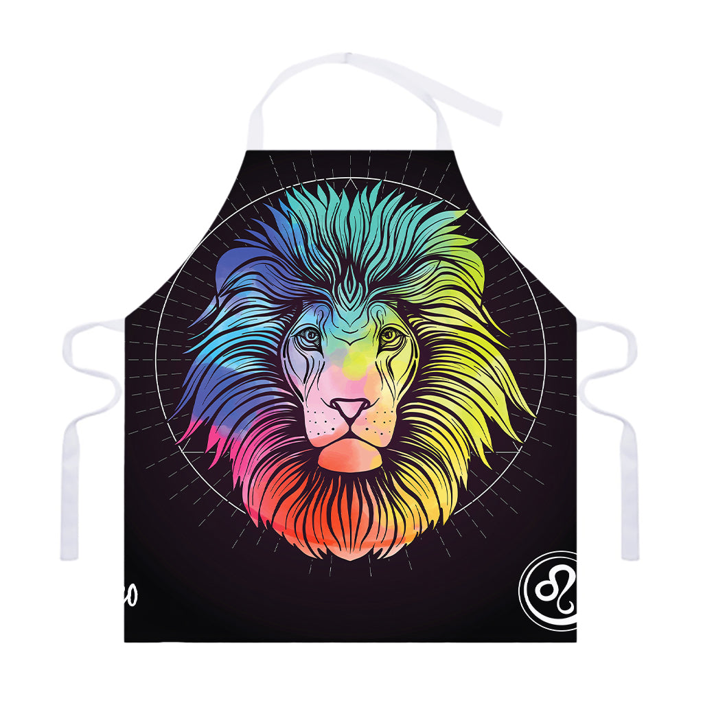 Colorful Leo Sign Print Adjustable Apron