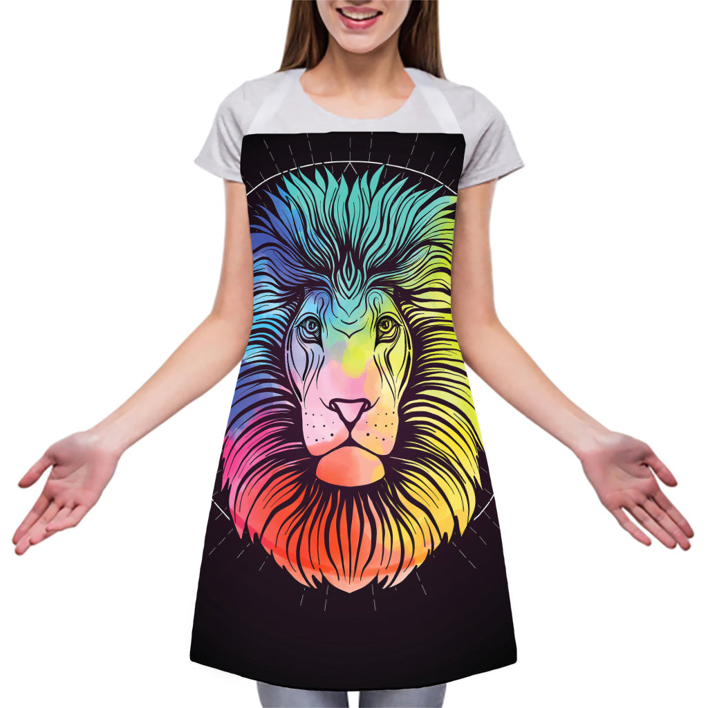 Colorful Leo Sign Print Adjustable Apron