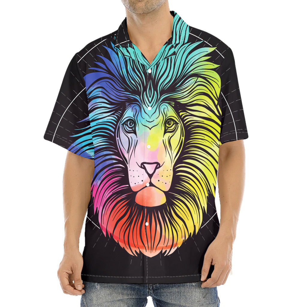 Colorful Leo Sign Print Aloha Shirt