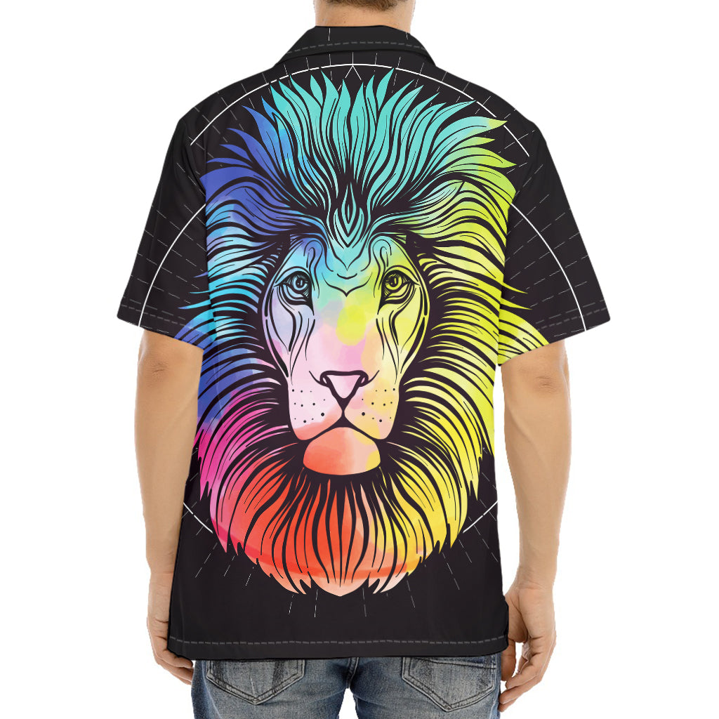 Colorful Leo Sign Print Aloha Shirt