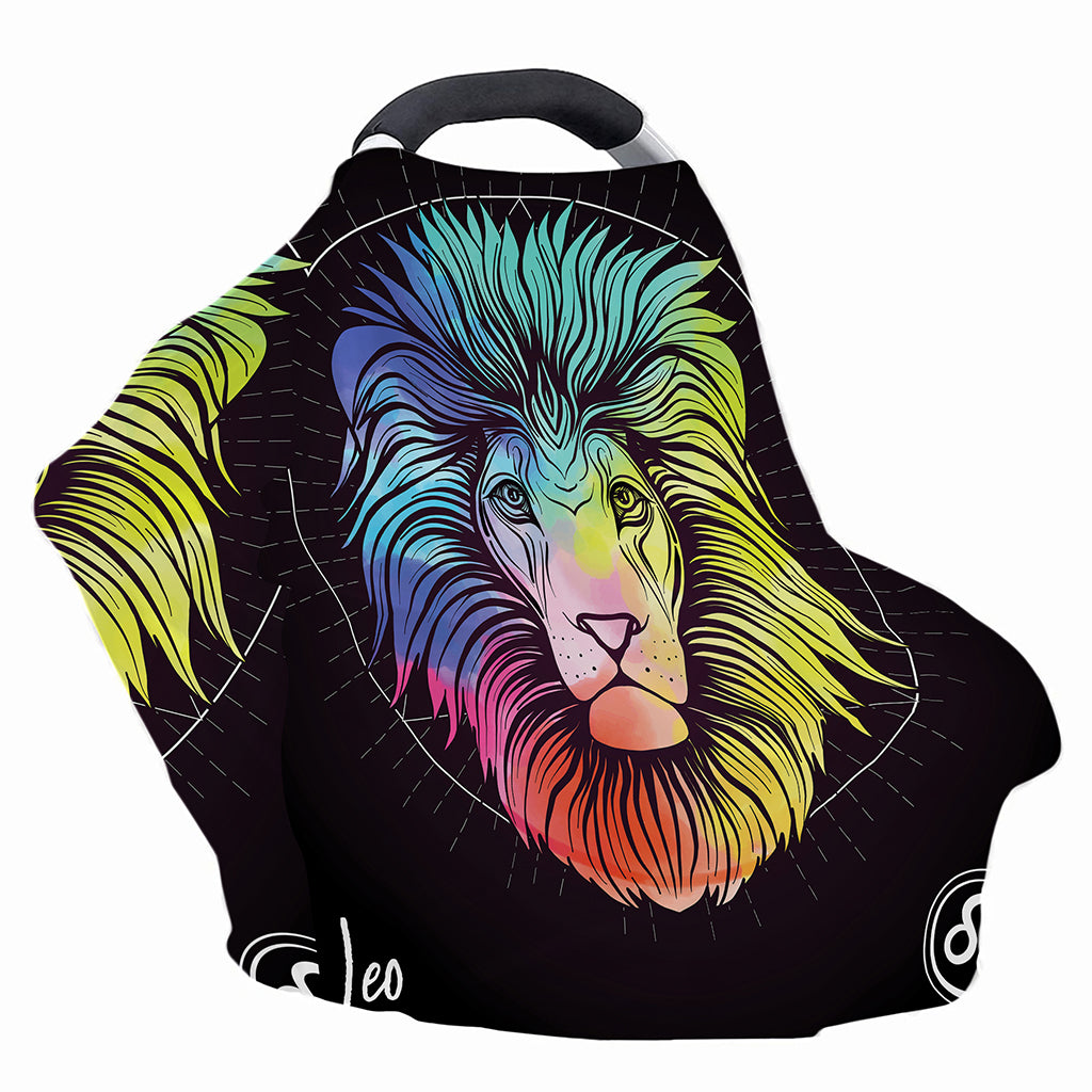 Colorful Leo Sign Print Baby Seat Cover