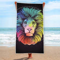 Colorful Leo Sign Print Beach Towel