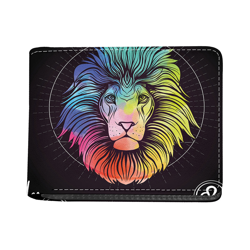 Colorful Leo Sign Print Bifold Wallet