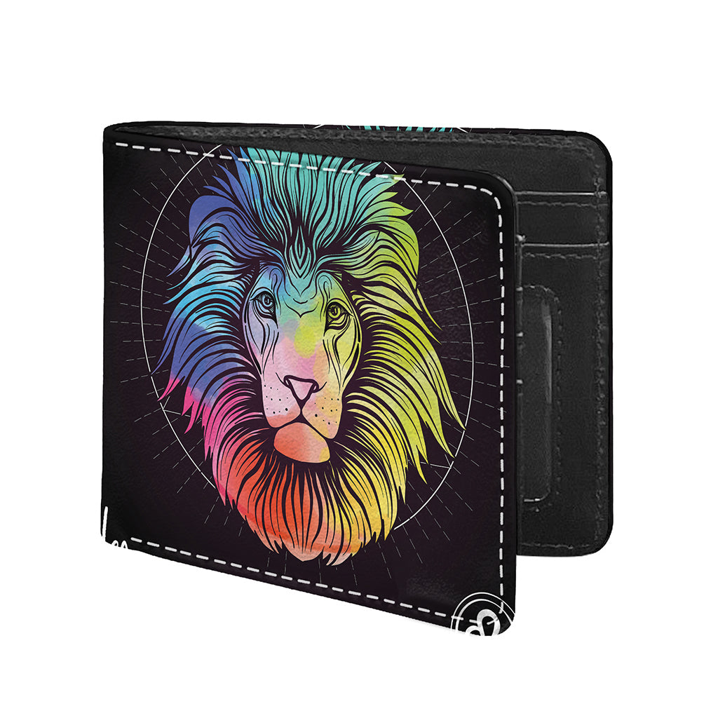 Colorful Leo Sign Print Bifold Wallet