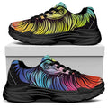 Colorful Leo Sign Print Black Chunky Shoes