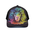 Colorful Leo Sign Print Black Mesh Trucker Hat