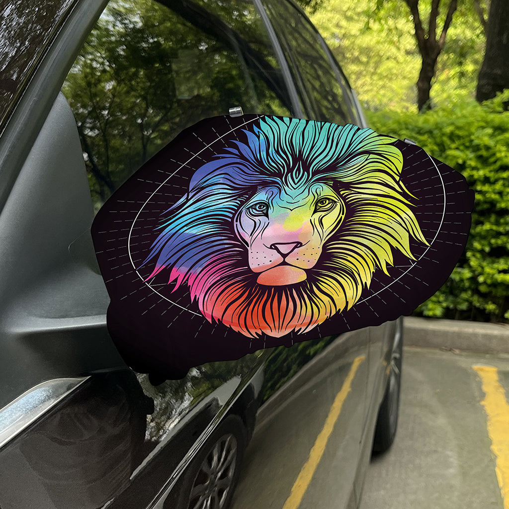 Colorful Leo Sign Print Car Side Mirror Covers
