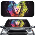 Colorful Leo Sign Print Car Windshield Sun Shade