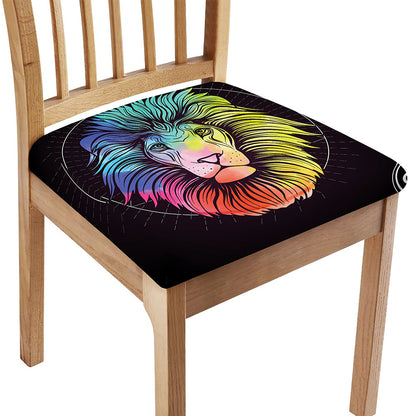 Colorful Leo Sign Print Chair Cushion Cover