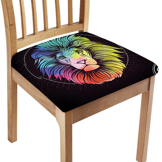 Colorful Leo Sign Print Chair Cushion Cover