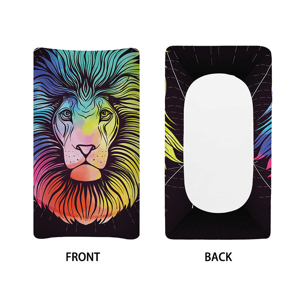 Colorful Leo Sign Print Changing Pad Cover