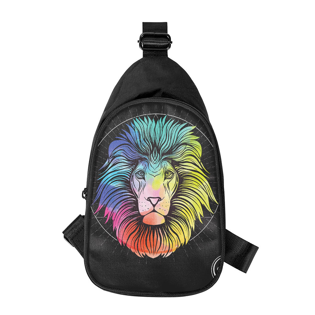 Colorful Leo Sign Print Chest Bag