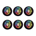 Colorful Leo Sign Print Coaster Set