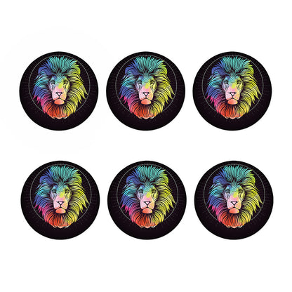 Colorful Leo Sign Print Coaster Set