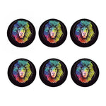 Colorful Leo Sign Print Coaster Set