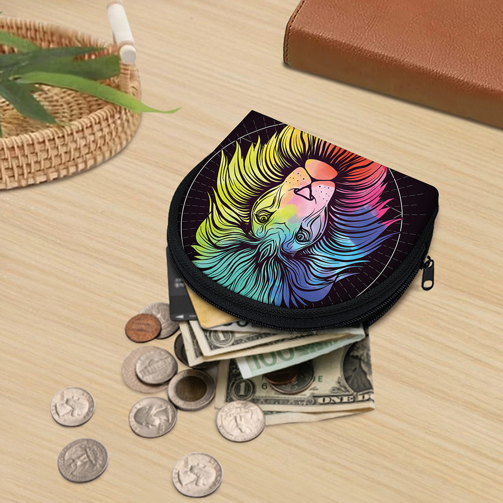 Colorful Leo Sign Print Coin Purse