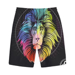 Colorful Leo Sign Print Cotton Shorts