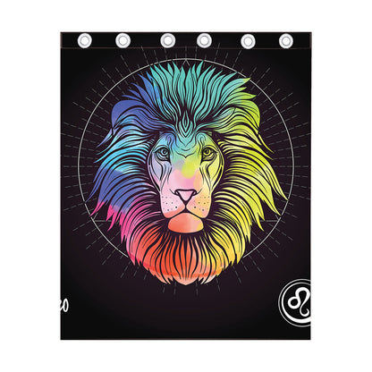 Colorful Leo Sign Print Curtain