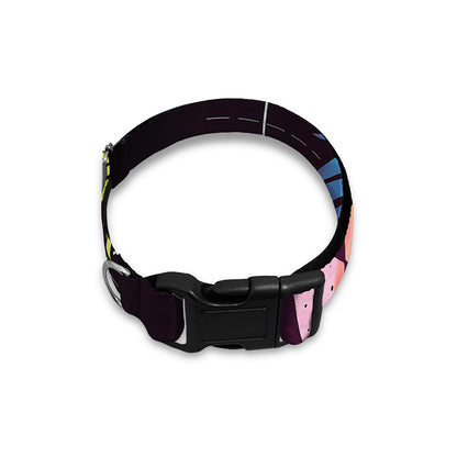 Colorful Leo Sign Print Dog Collar