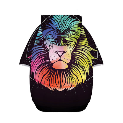 Colorful Leo Sign Print Dog Zip Up Hoodie
