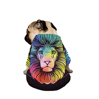 Colorful Leo Sign Print Dog Zip Up Jacket