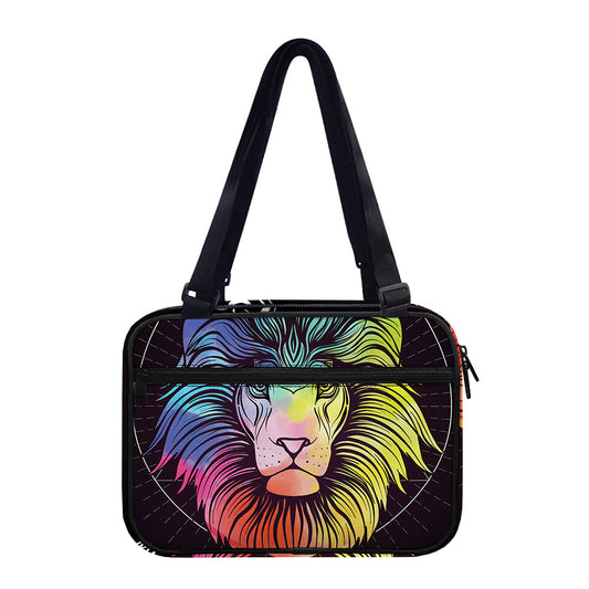 Colorful Leo Sign Print Double Strap Bible Bag
