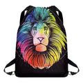 Colorful Leo Sign Print Drawstring Backpack