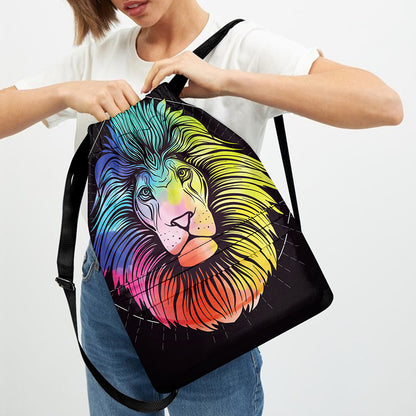 Colorful Leo Sign Print Drawstring Backpack