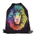 Colorful Leo Sign Print Drawstring Bag