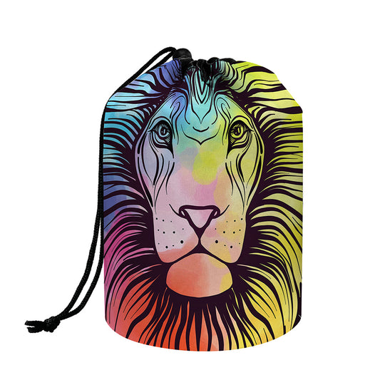 Colorful Leo Sign Print Drawstring Makeup Bag
