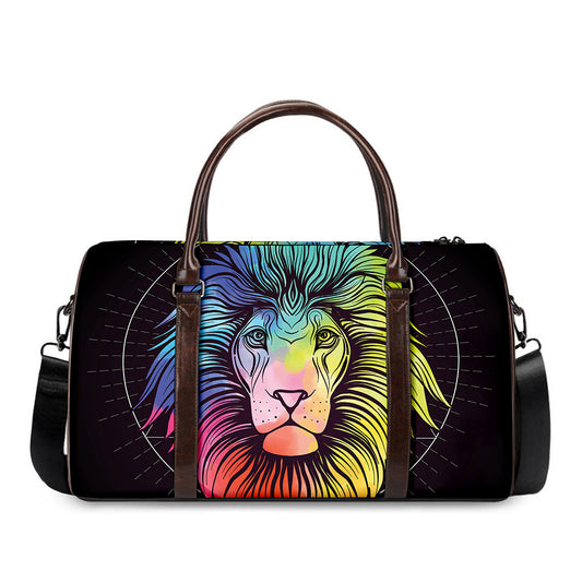 Colorful Leo Sign Print Duffle Bag