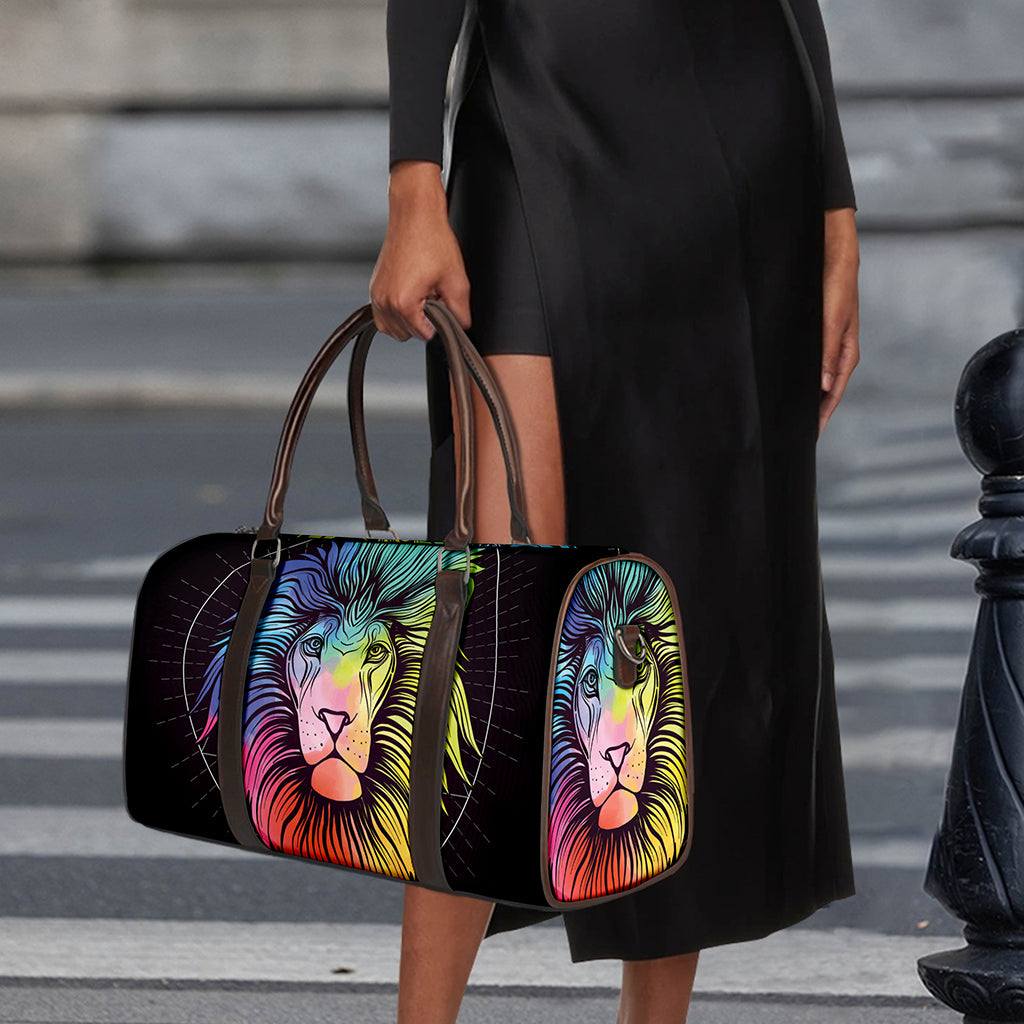 Colorful Leo Sign Print Duffle Bag