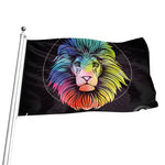 Colorful Leo Sign Print Flag