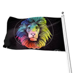 Colorful Leo Sign Print Flag