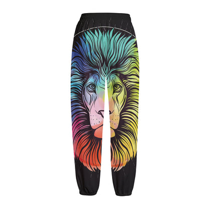 Colorful Leo Sign Print Fleece Lined Knit Pants
