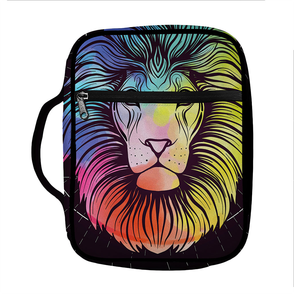 Colorful Leo Sign Print Front Pocket Bible Bag