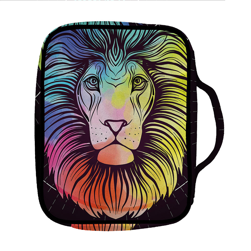 Colorful Leo Sign Print Front Pocket Bible Bag