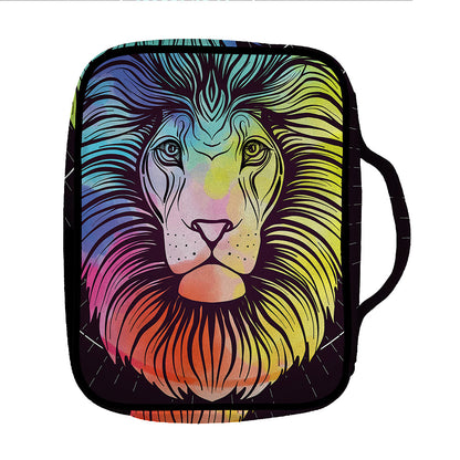 Colorful Leo Sign Print Front Pocket Bible Bag